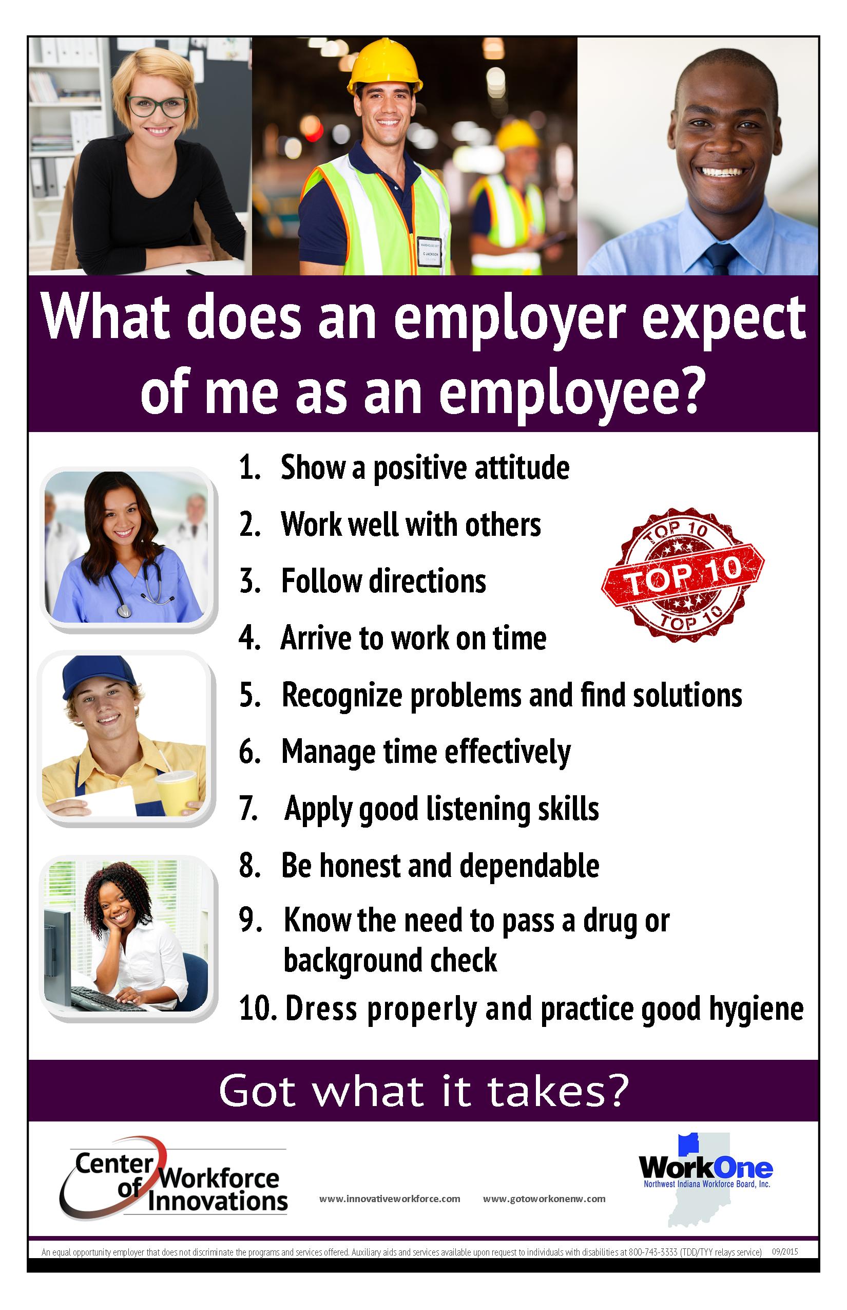 Employer expectations of students attending job fairs